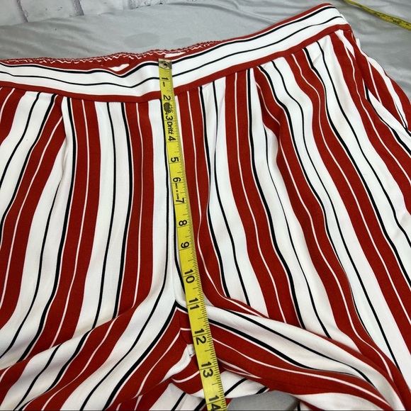 Loft Striped Wide Leg Trousers Red Wine White NWT - Picture 5 of 8